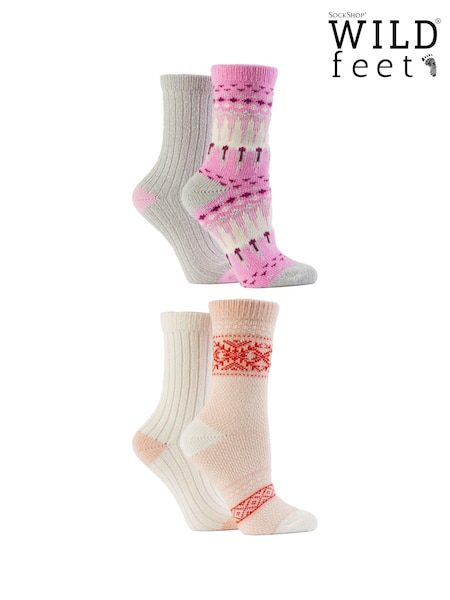 Wild Feet Pink Leisure to Lounge Super Soft Cosy Socks (AH6794) | €11