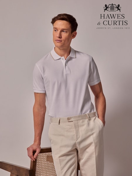 Hawes & Curtis Tipped Mercerised Cotton Purple Polo Shirt (AH6797) | ‏113 د.إ.‏
