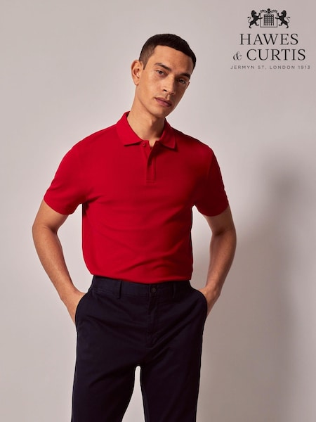 Hawes & Curtis Red Short Sleeve Mercerised Polo Shirt (AH6807) | ‏158 د.إ.‏