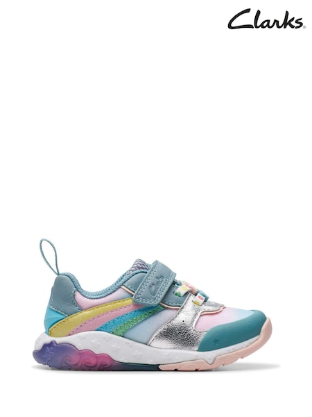 Clarks Blue Standard Fit (F) Comb Tidal Star Trainers (AH6822) | €27