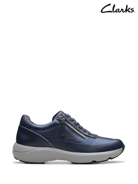 Blau - Clarks Leather Tivoli Zip Shoes (AH6851) | 87 €