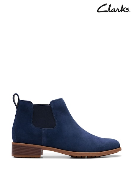 Sininen - Clarks Leather Havisham Top Boots (AH6860) | €126