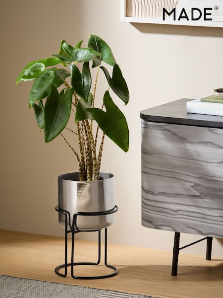 MADE.COM Silver Piper Plant Pot (AH6888) | €61