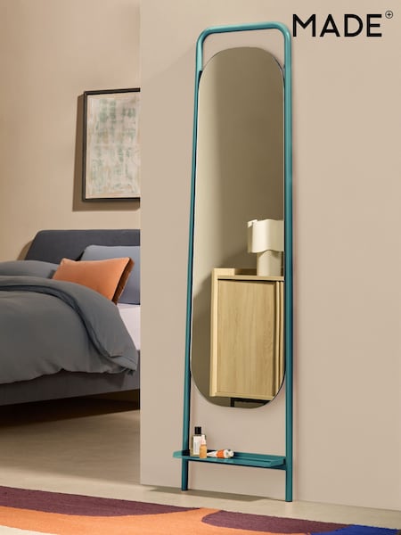 MADE.COM Teal Sylas Full Length Leaner Mirror with Shelf (AH6892) | €211