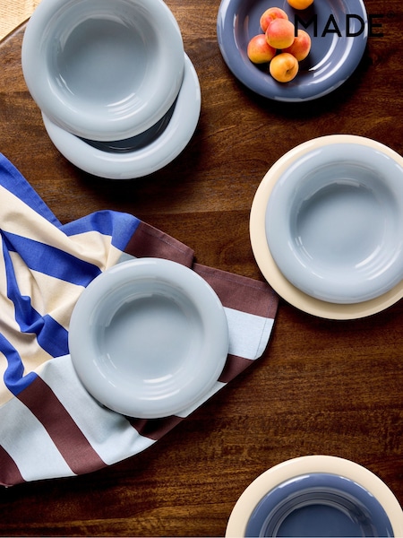 MADE.COM Set of 4 Blue Quell Pasta Bowls (AH6900) | AED175