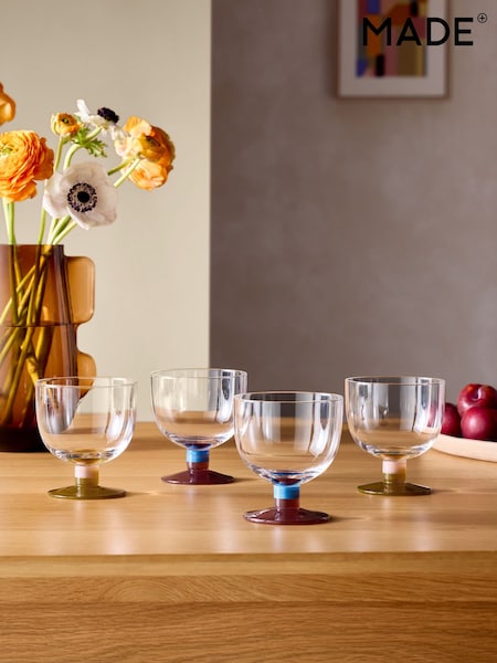 MADE.COM Set of 4 Multi Cally Wine Glasses (AH6901) | AED198
