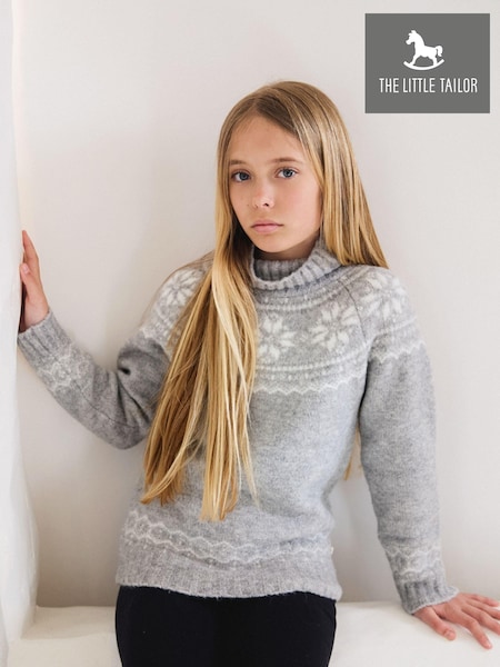 The Little Tailor Kids Snowflake Funnel Neck Chunky Christmas Jumper (AH6960) | €26