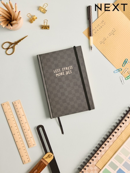 Black/Grey A5 Grid Paper Slogan Notebook (AH7118) | €8