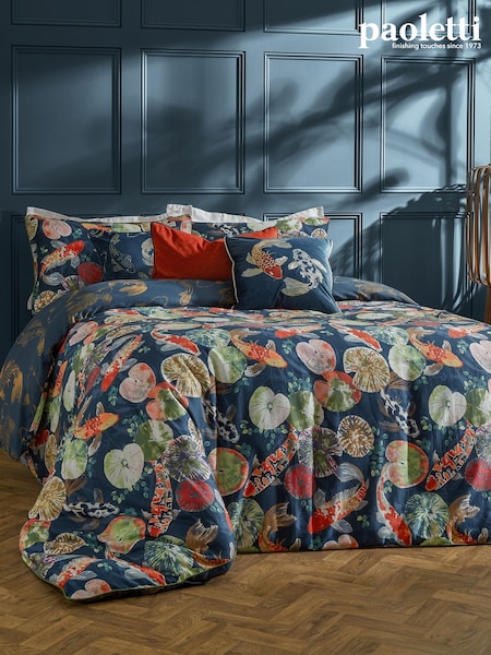 Paoletti Midnight Koi Pond 100% Cotton Sateen Duvet Cover Set (AH8187) | €76 - €92