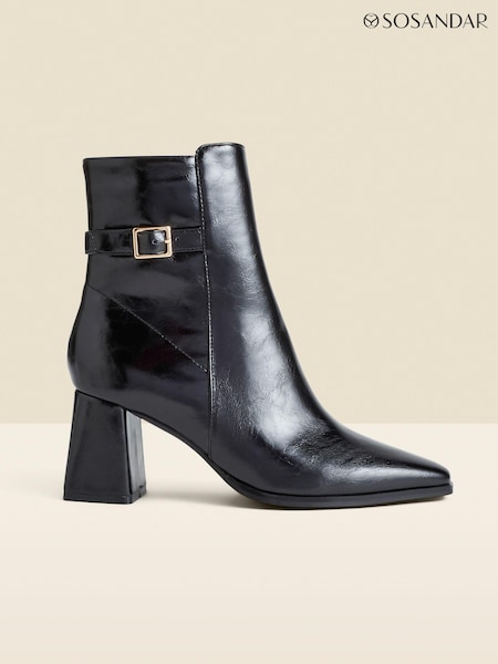 Sosandar Block Heel Ankle Boots With Buckle Trim (AH9271) | ‏402 د.إ.‏