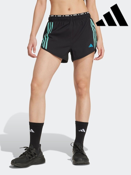 adidas Black Own The Run 3 Stripe Shorts (AH9323) | €57