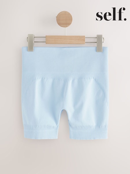 self. Pale Blue Seamless Bum Scrunch Shorts (AH9401) | ₪111