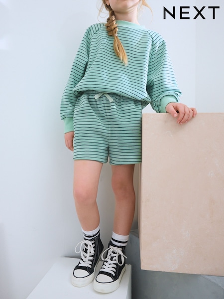 Green Stripe Jersey Shorts (3-16yrs) (AH9435) | R$ 70 - R$ 120