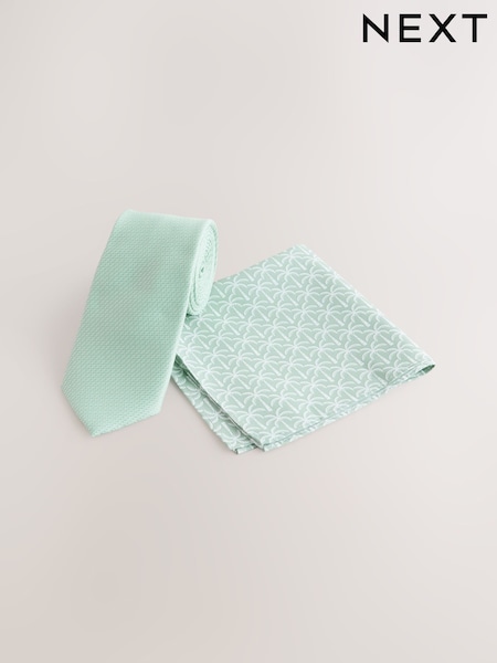 Green Tie and Pocket Square Set (AH9515) | 79 QAR
