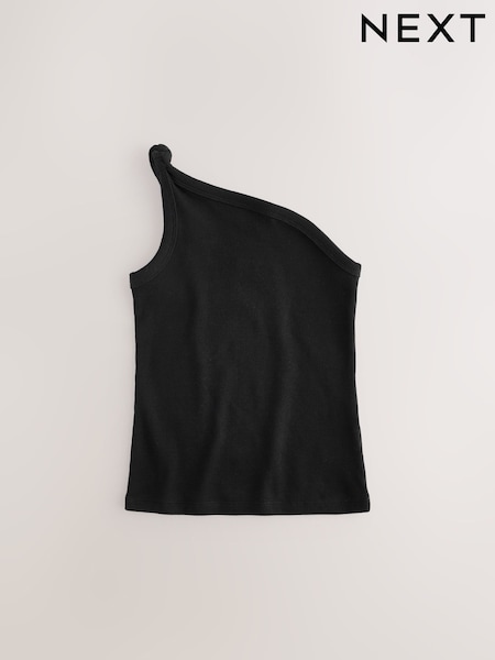 Black Rib One Shoulder Vest (3-16yrs) (AH9549) | €4 - €8