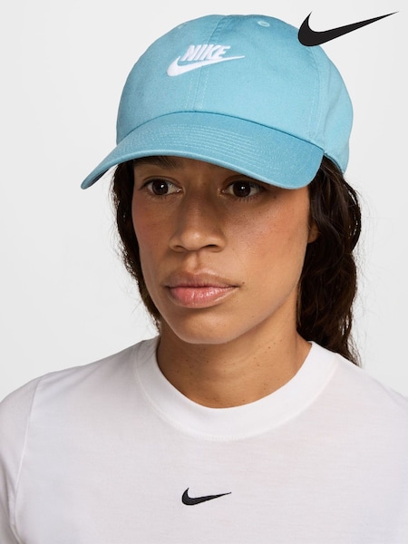 Nike Denim Turquoise Club Unstructured Futura Wash 100% Cotton Cap (AH9551) | €33