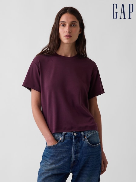 Burgundy - Gap Supima® Cotton Relaxed T-shirt