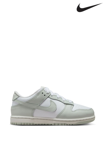 White/Silver Grey - Nike Junior Dunk Low Trainers (AH9611) | R$ 545