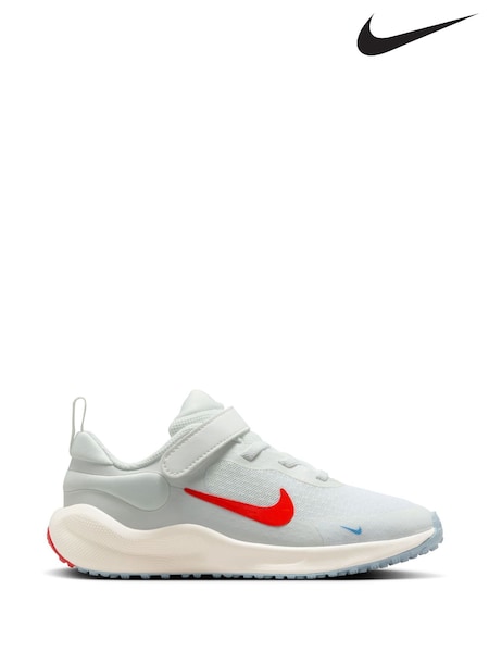 Nike White Picante Red Junior Revolution 7 Trainers (AH9613) | €50