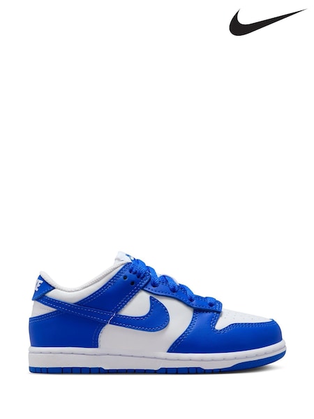 White/Hyper Royal Blue - Nike Junior Dunk Low Shoes (AH9616) | €73