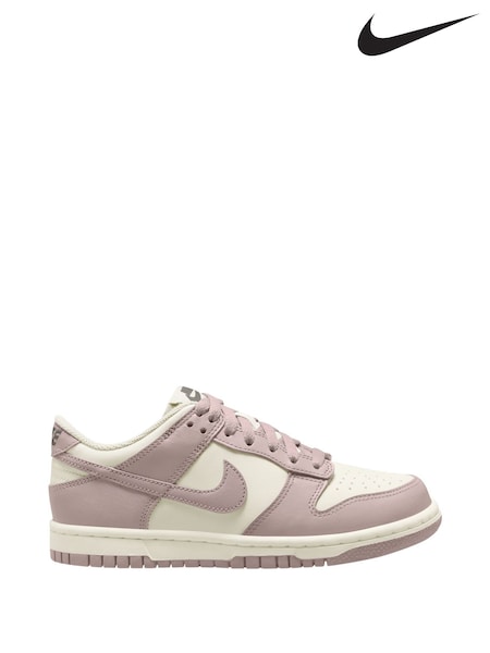 Nike White Stone Pink Youth Dunk Low Trainers (AH9619) | €89
