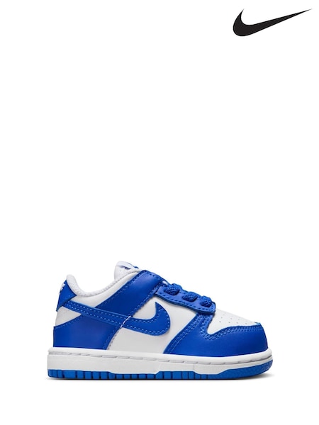 Nike White/Hyper Royal Blue Low Infant Dunk Trainers (AH9627) | €60