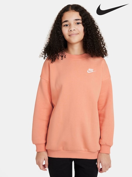 Nike Apricot Orange Oversized Club Fleece Sweatshirt (AH9644) | €42