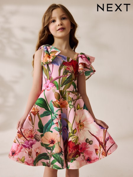 وردي زهور - Print Shoulder Detail Summer Dress (1.5-16yrs) (AH9672) | ‏132 د.إ.‏ - ‏ 173‏ د.إ.