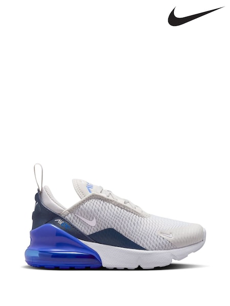 Nike Vast Grey Royal Blue Junior Air Max 270 Trainers (AH9720) | €95