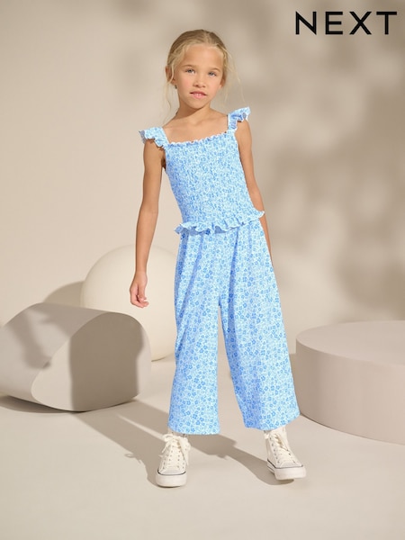 Blue/White Floral Jumpsuit (3-16yrs) (AH9723) | €20 - €26
