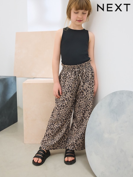 صورة حيوان - Print Wide Leg Trousers (3-16yrs) (AH9727) | ‏41 د.إ.‏ - ‏ 66‏ د.إ.