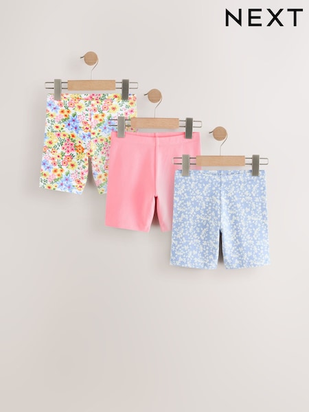 Floral rosa/azul - Cycle Shorts 3 Pack (3-16yrs) (AH9739) | 14 € - 22 €