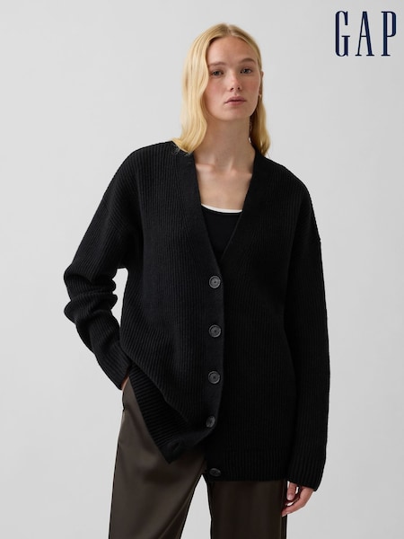 Black - Gap Cashsoft Oversized Cardigan