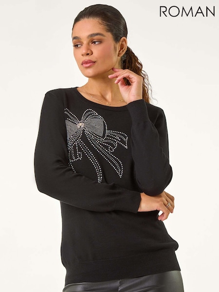 Roman Sparkle Bow Detail Crew Jumper (AH9841) | ‏239‏₪