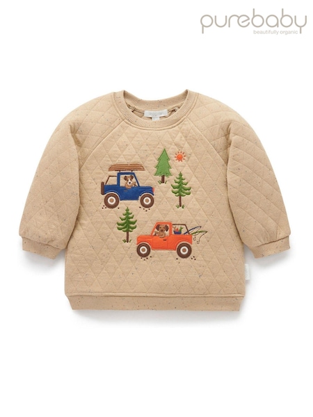 Purebaby Natural Outdoor Print Quilted Sweater (AH9975) | AED73