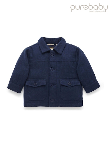 Purebaby Blue Wool Blend Sherpa Jacket (AH9984) | €42