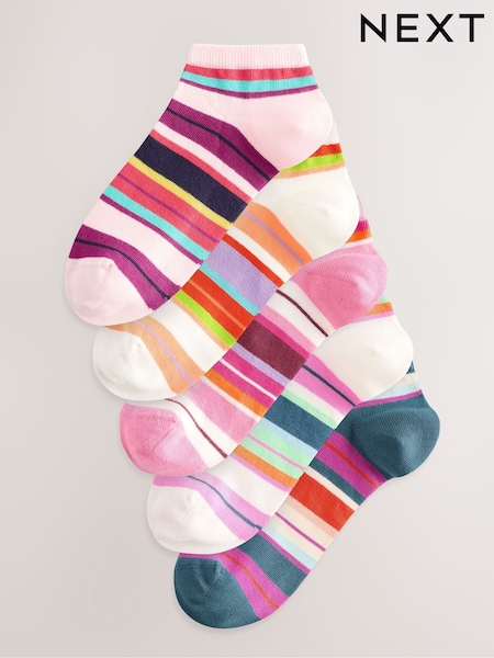Multi Bright Stripe Trainer Socks 5 Pack (AJ0031) | €14.50