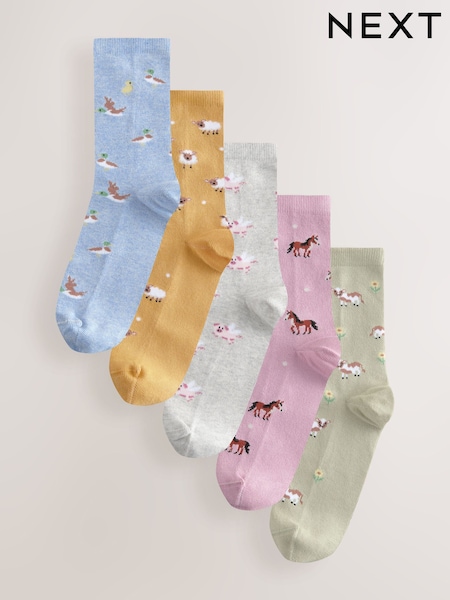 Farmyard Conversational Ankle Socks 5 Pack (AJ0053) | €17.50