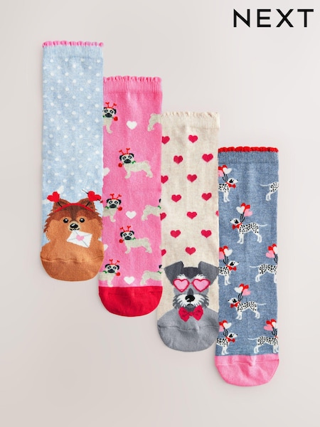 Valentines Dogs Ankle Socks 4 Pack (AJ0059) | R$ 85