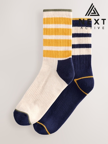 Navy/Ochre Next Active Sports Walking Ankle Socks 2 Pack (AJ0061) | R$ 85
