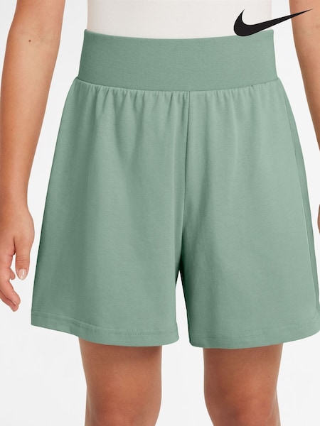 Nike Steam Green 100% Cotton Jersey Shorts (AJ0070) | €33