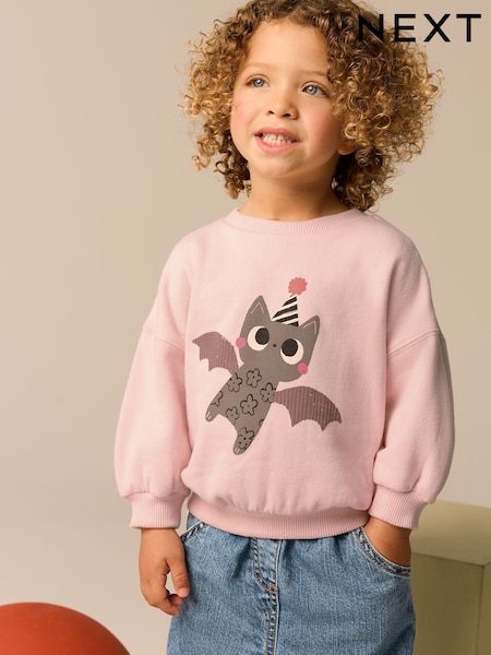 Pale Pink Halloween Crew Sweatshirt (3mths-7yrs) (AJ0127) | AED39 - AED46