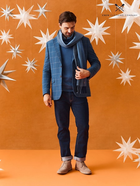 Crew Clothing Company Blue Windowpane Check Blazer (AJ0129) | €250