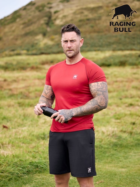 Raging Bull Red Performance Back Print T-Shirt (AJ0157) | AED175 - AED198