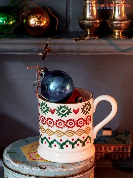 Emma Bridgewater Cream Christmas Joy 1/2 Pint Mug (AJ0207) | €12.50