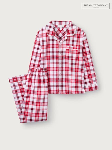The White Company Relaxed Fit Organic Cotton Red Check Traditional Pyjamas (AJ0231) | AED175 - AED186