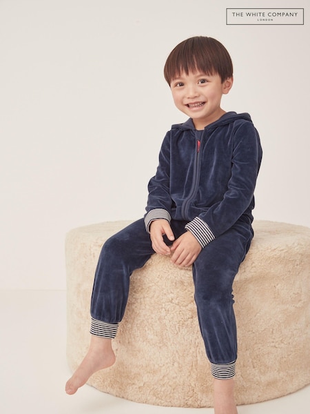 The White Company Blue Velour Stripe Cuff All-In-One (AJ0262) | ‏99 د.إ.‏ - ‏ 105‏ د.إ.