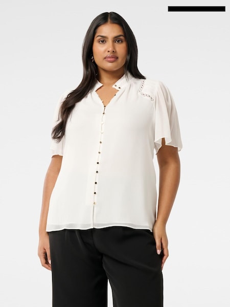 Forever New White Georgie Curve Trim Insert Top (AJ0382) | €25