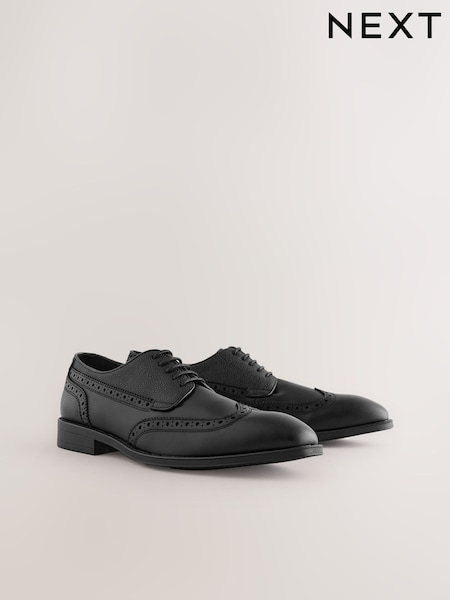 Black Longwing Brogue Shoes (AJ0409) | 188 QAR