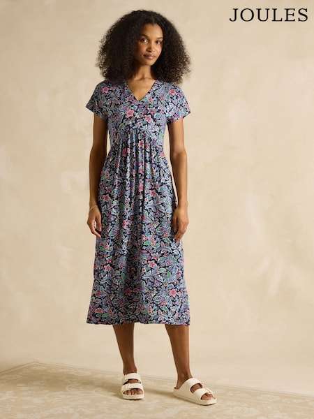 Joules Nia Navy V-Neck Dress (AJ0448) | R$ 445